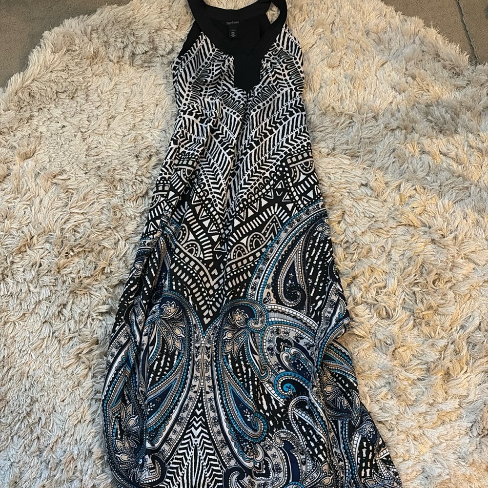 Full length White House Black Market asymmetrical front hem light weight dress